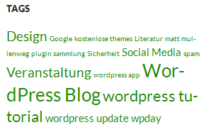 tag cloud wordpress frontend