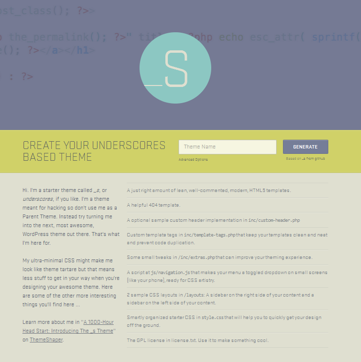 Underscore Theme s theme
