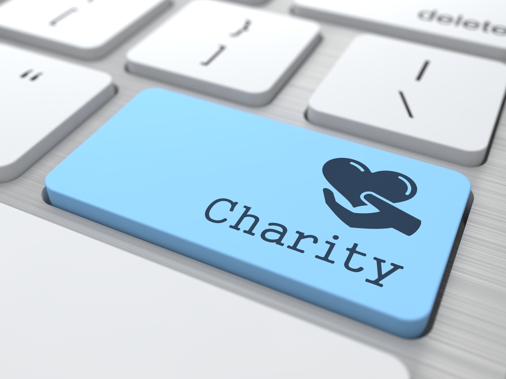 Charity-Button auf Tastatur