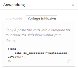 meta slider shortcode
