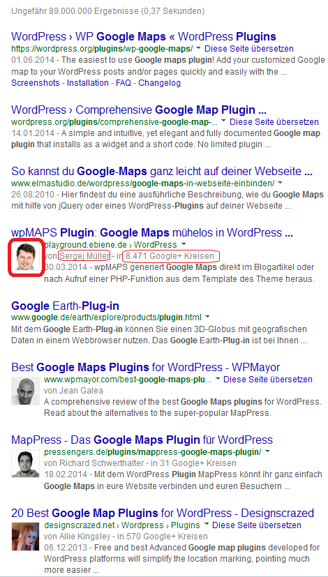 google suchergebnisse authorship