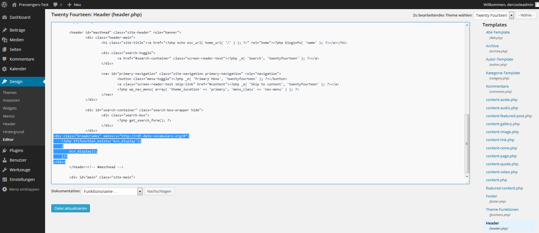 WordPress mit Breadcrumbs inkl. Markup ergänzen