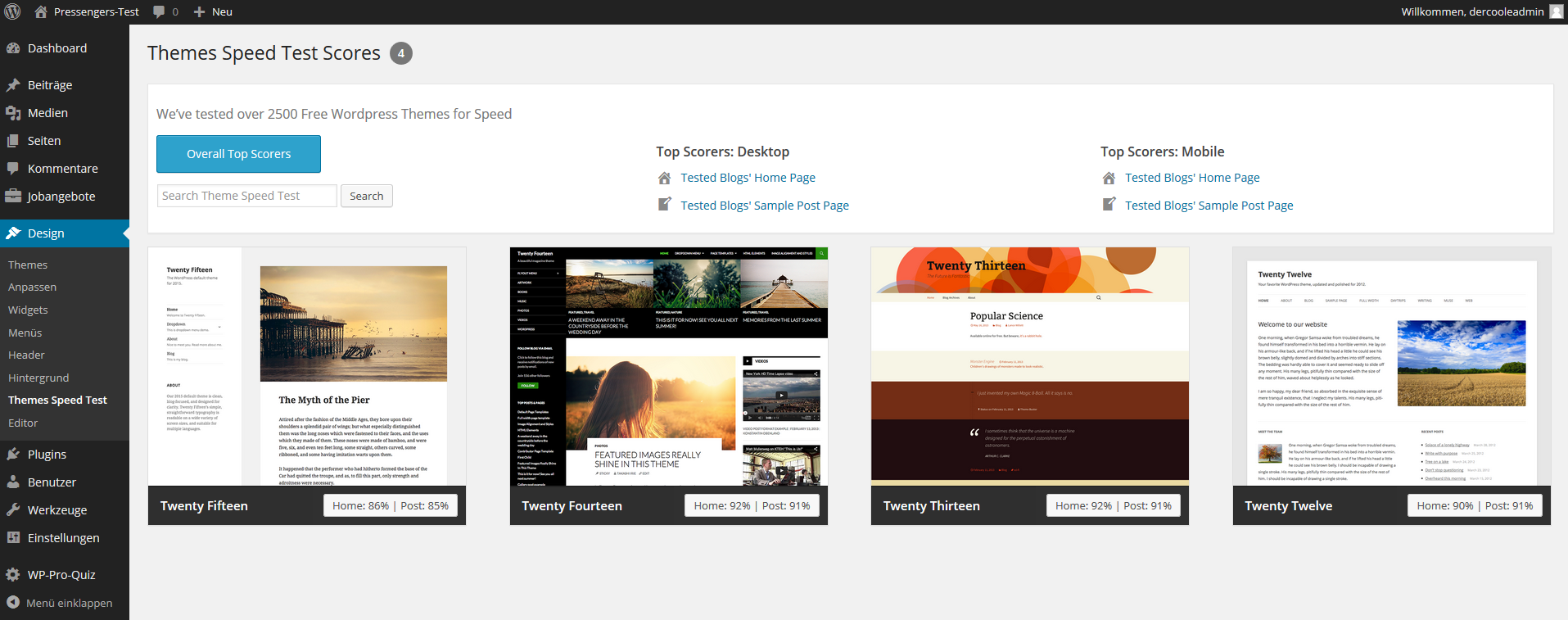 PageSpeed optimierte WordPress-Themes | pressengers
