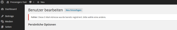 User E-Mail ändern