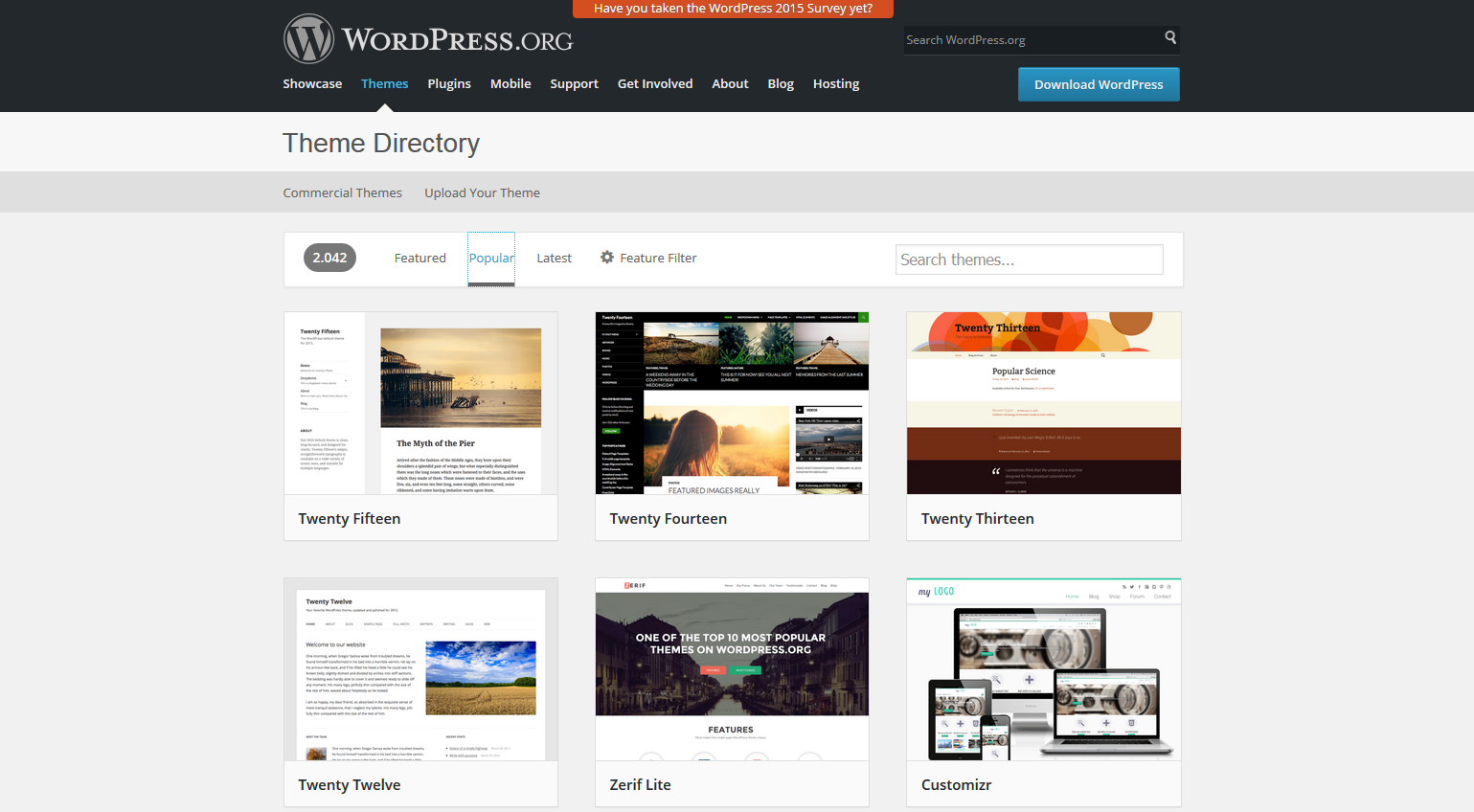Themes auf WordPress.org