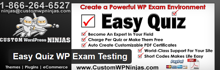 WordPress Plugin Easy Quiz WP Exam Testing