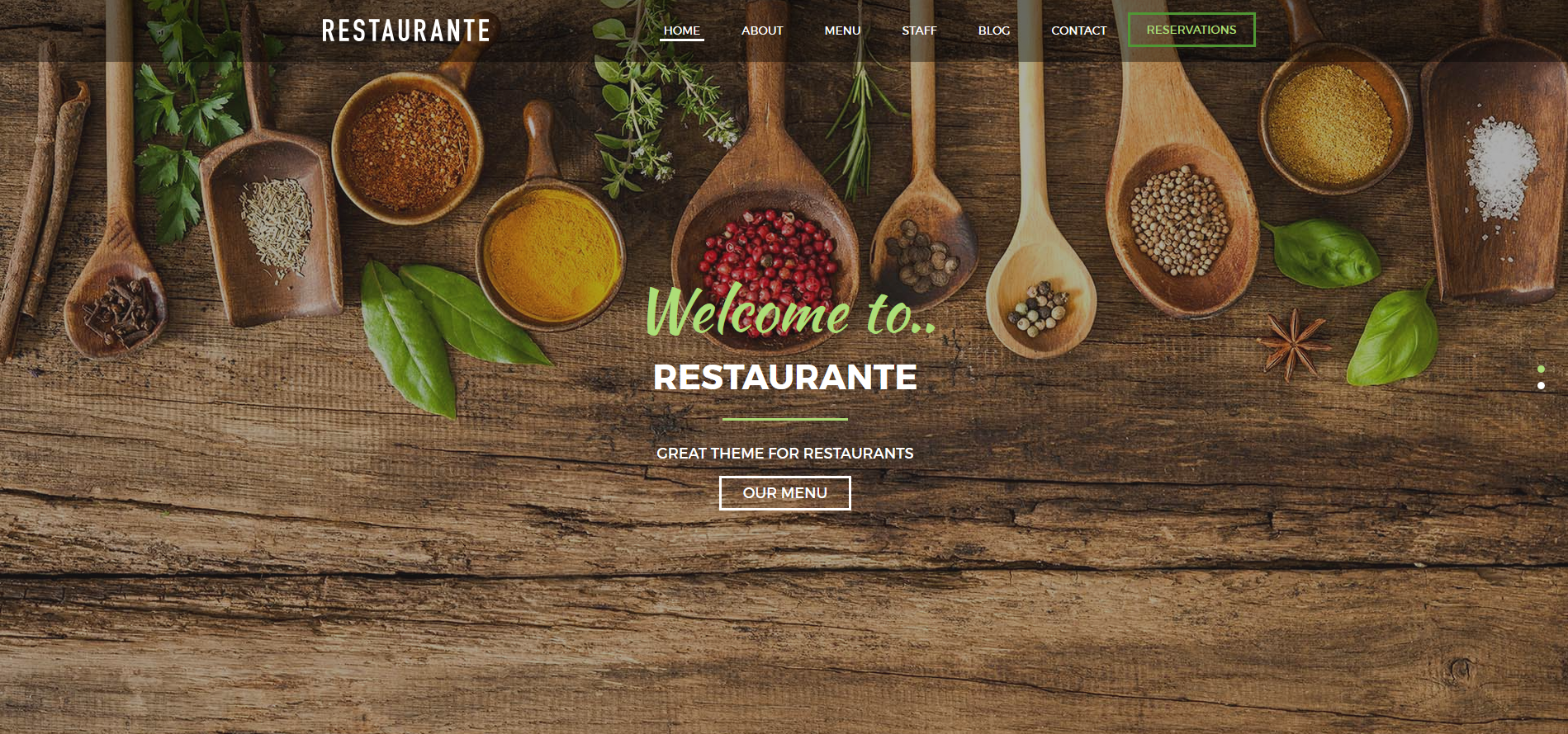 WordPress Theme Restaurante