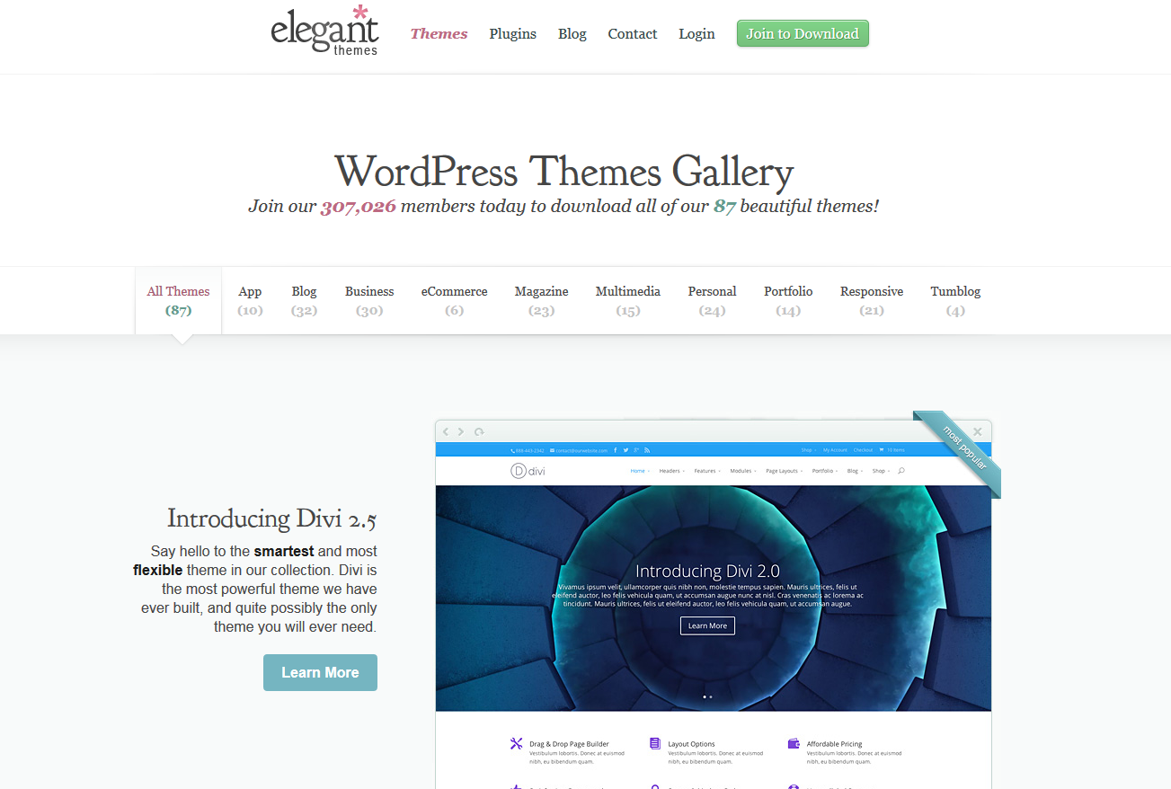 WordPress Themes auf ElegantThemes