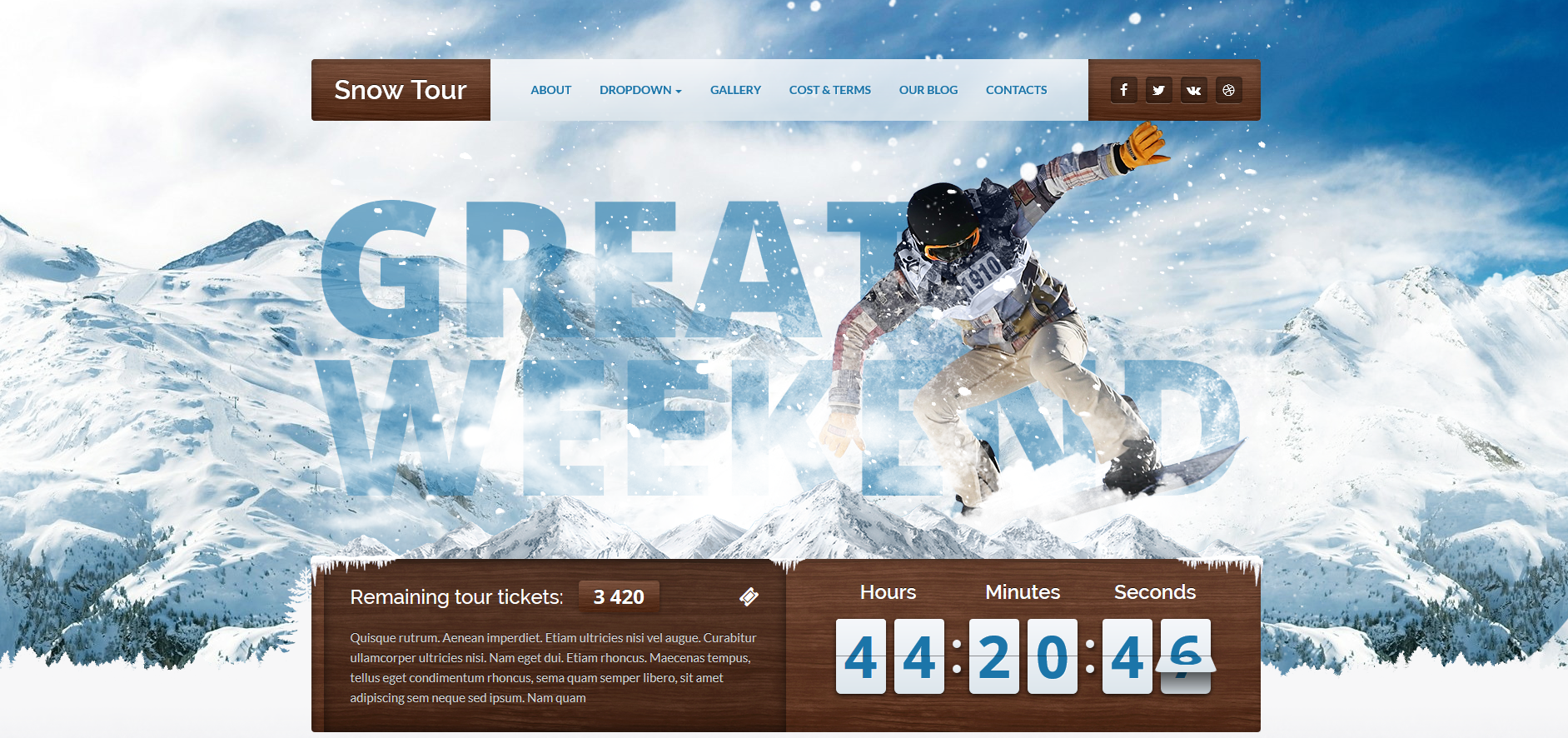 WordPress Theme Snow Tour