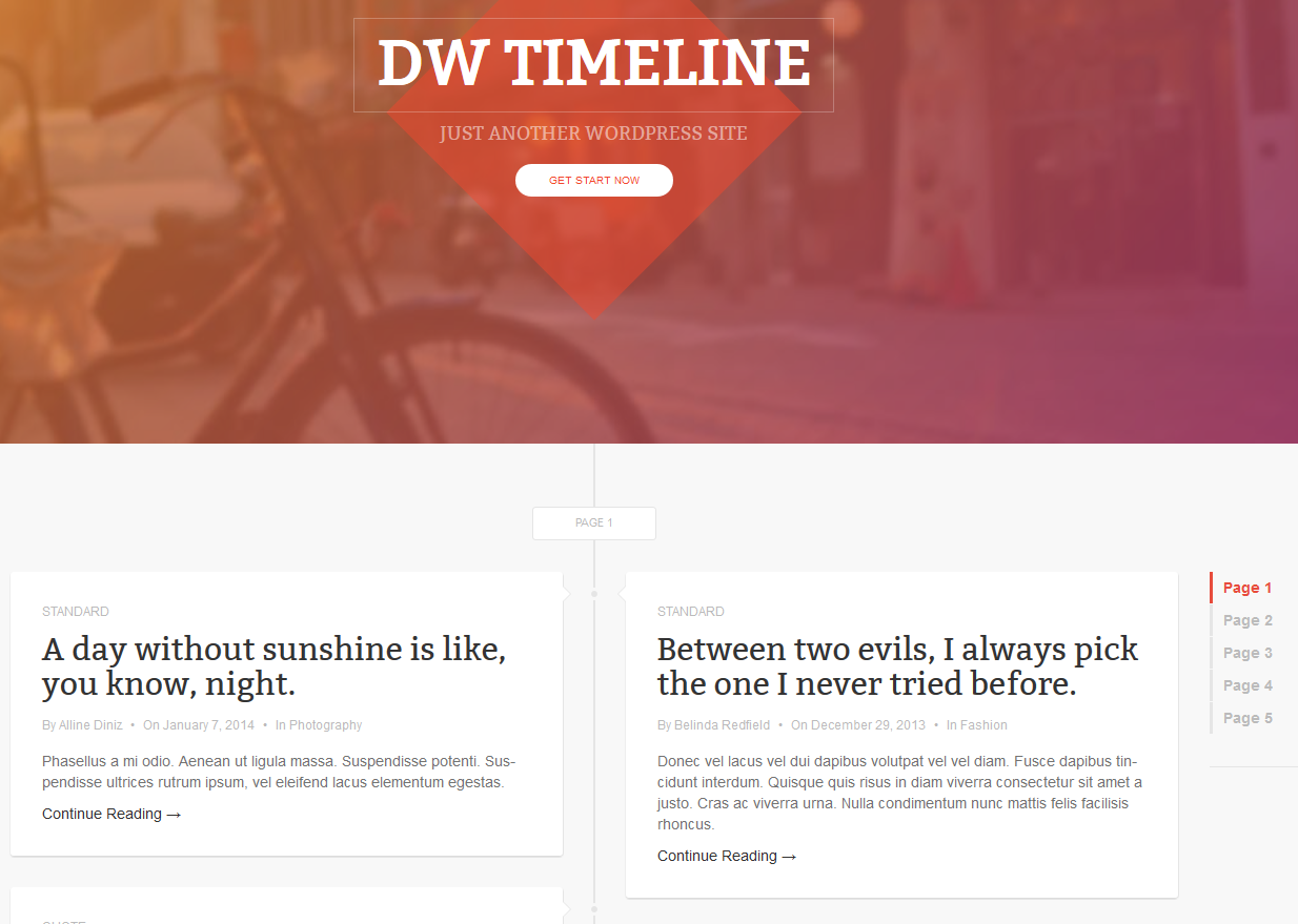WordPress Theme DW Timeline