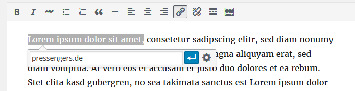 WordPress 4.5 Inline Links bearbeiten