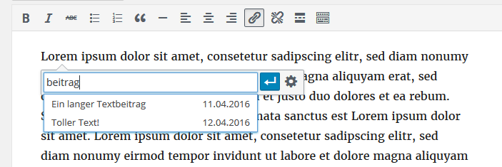 WordPress 4.5 Inline Links einfuegen