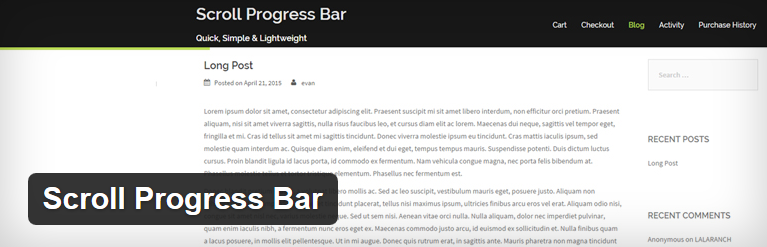 WordPress Plugin Scroll Progress Bar