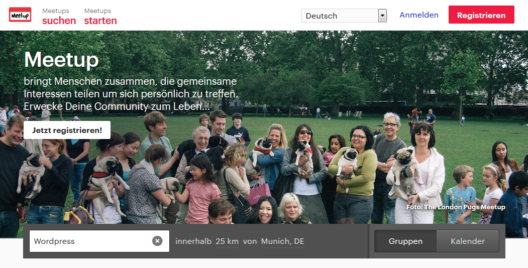 Meetup WordPress suchen