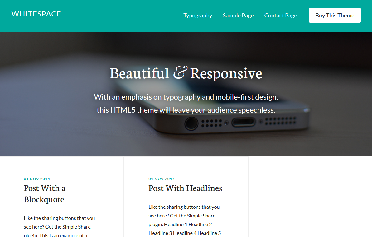WordPress Theme Whitespace
