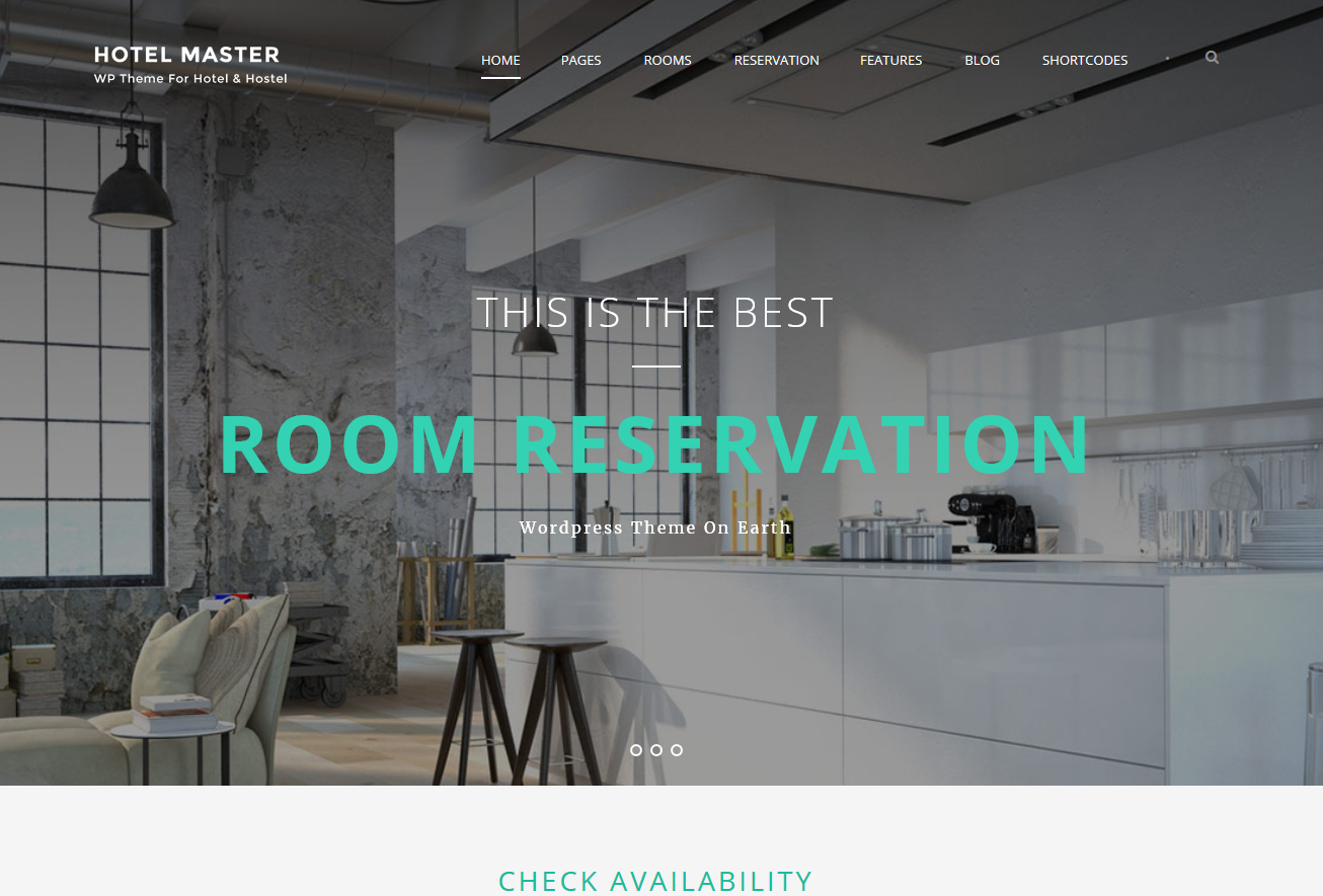 Demo des WordPress Themes Hotel Master