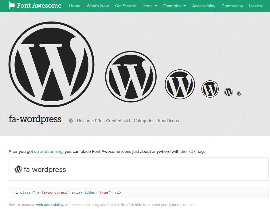 Das WordPress Logo als Symbol in der Schriftart Font Awesome