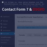 Contact Form 7 DSGVO konform einrichten