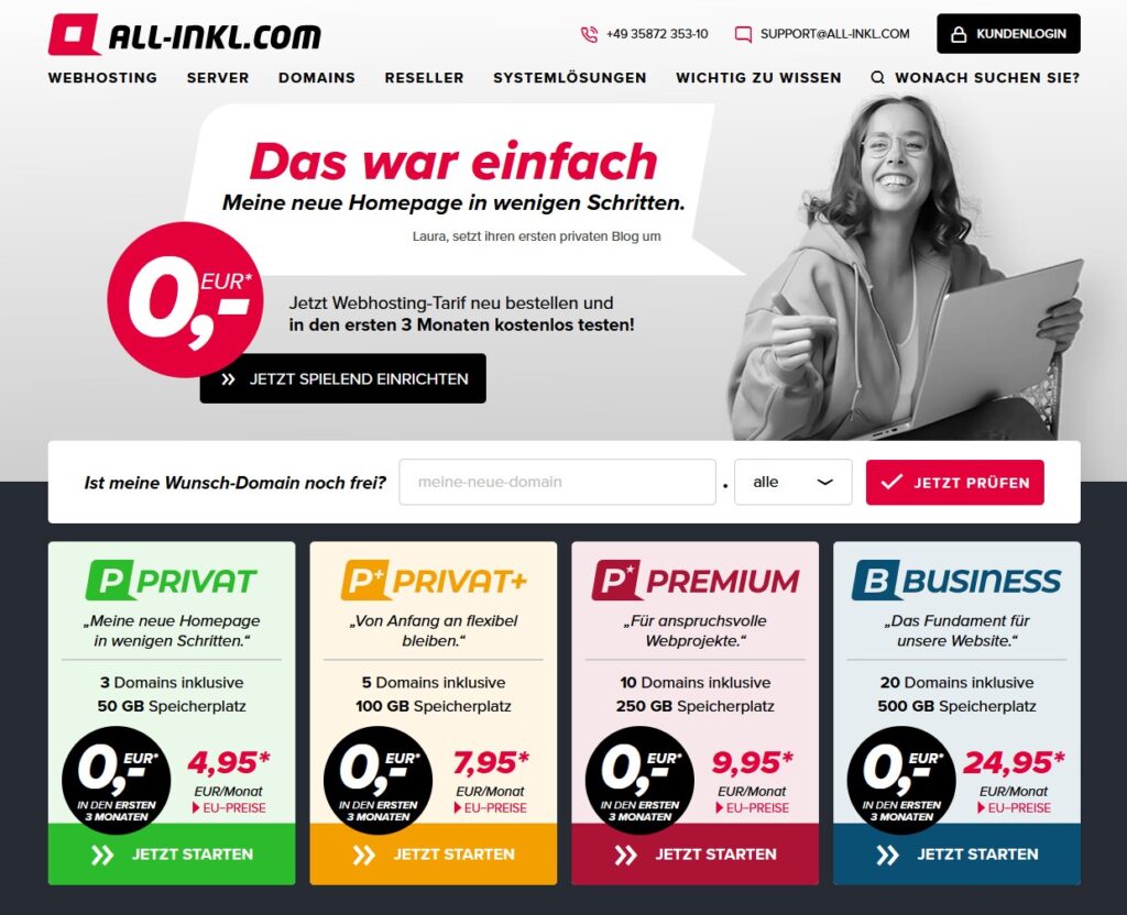 WordPress Hosting bei all-inkl.com